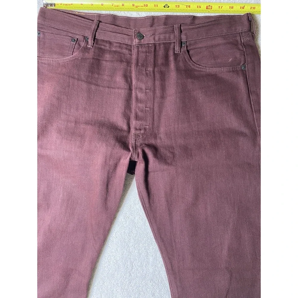 Levi's 501 XX Button Fly Jeans Men's 38 Measured 39x31 Maroon Burgundy Denim